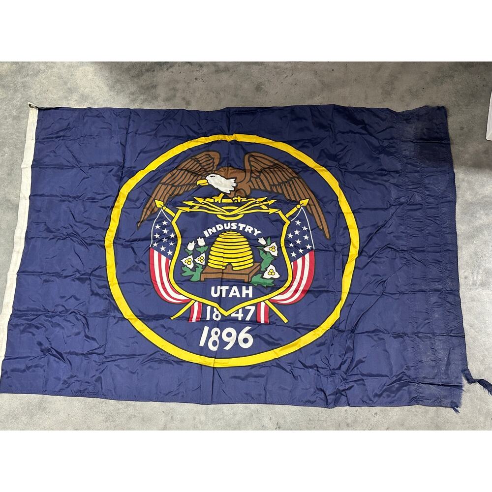 Utah Historic State Flag by Valley Forge FLAWED Beehive Heritage ~ 260214-WH 985